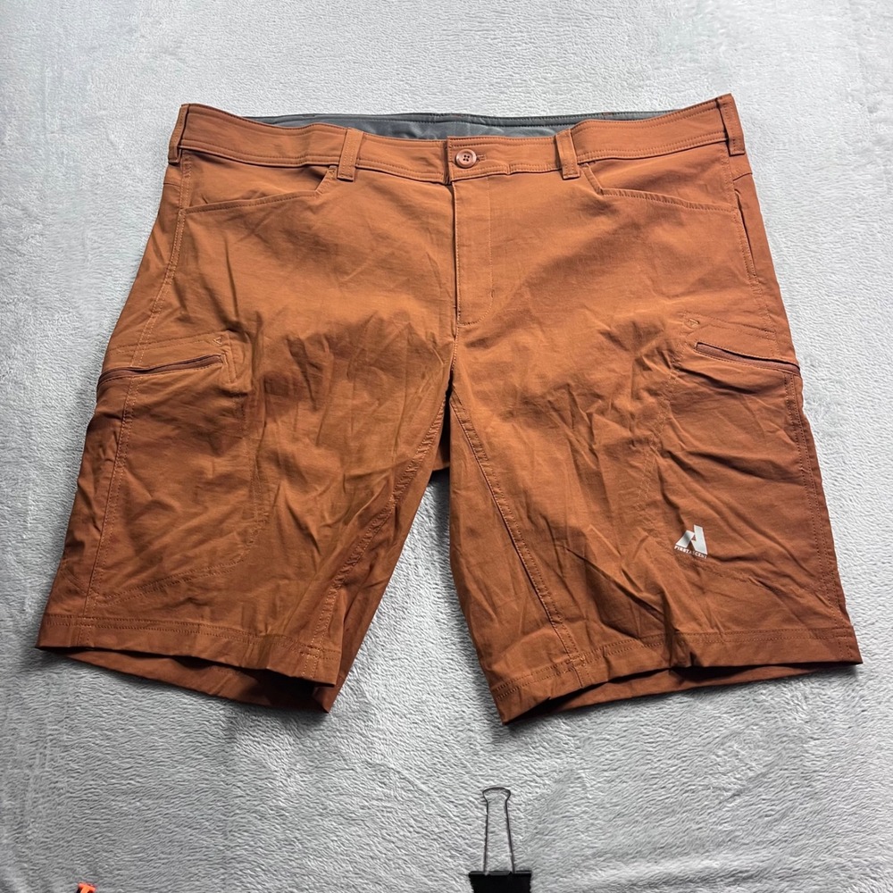 Eddie Bauer First Ascent Guide Pro Shorts Mens 44 Rust Orange Hiking Cargo